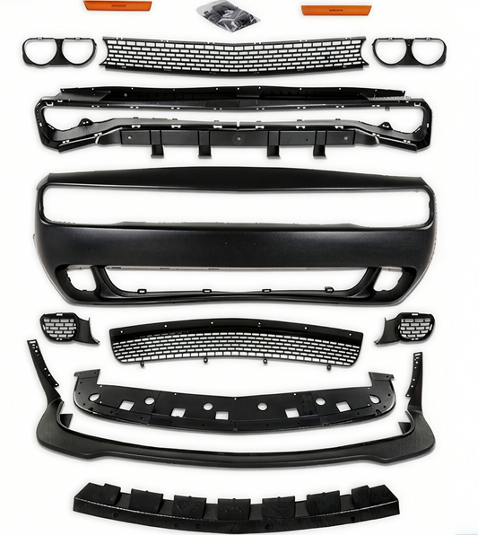 2015-2023 Dodge Challenger Hellcat Style Front Bumper Set - Complete Kit
