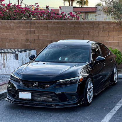 For 2022-2024 Honda Civic LX EX Si JDM 3pc Style Front Bumper Lip Splitter