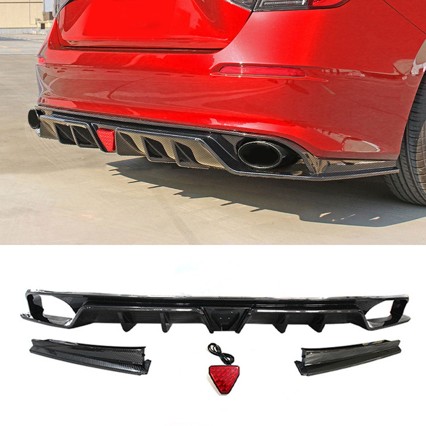 For 2022-2026 Honda Civic Sedan LED Rear Diffuser