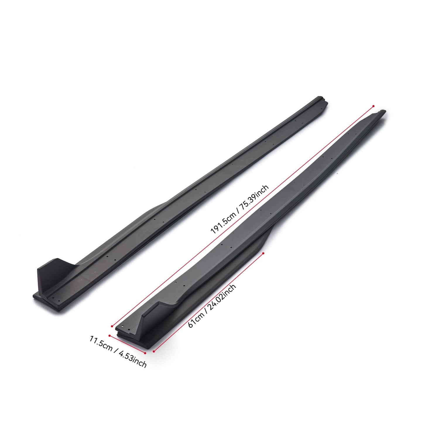 For 2015-2023 Ford Mustang GT500 Style  Extension Splitter W/ Winglet Side Skirts