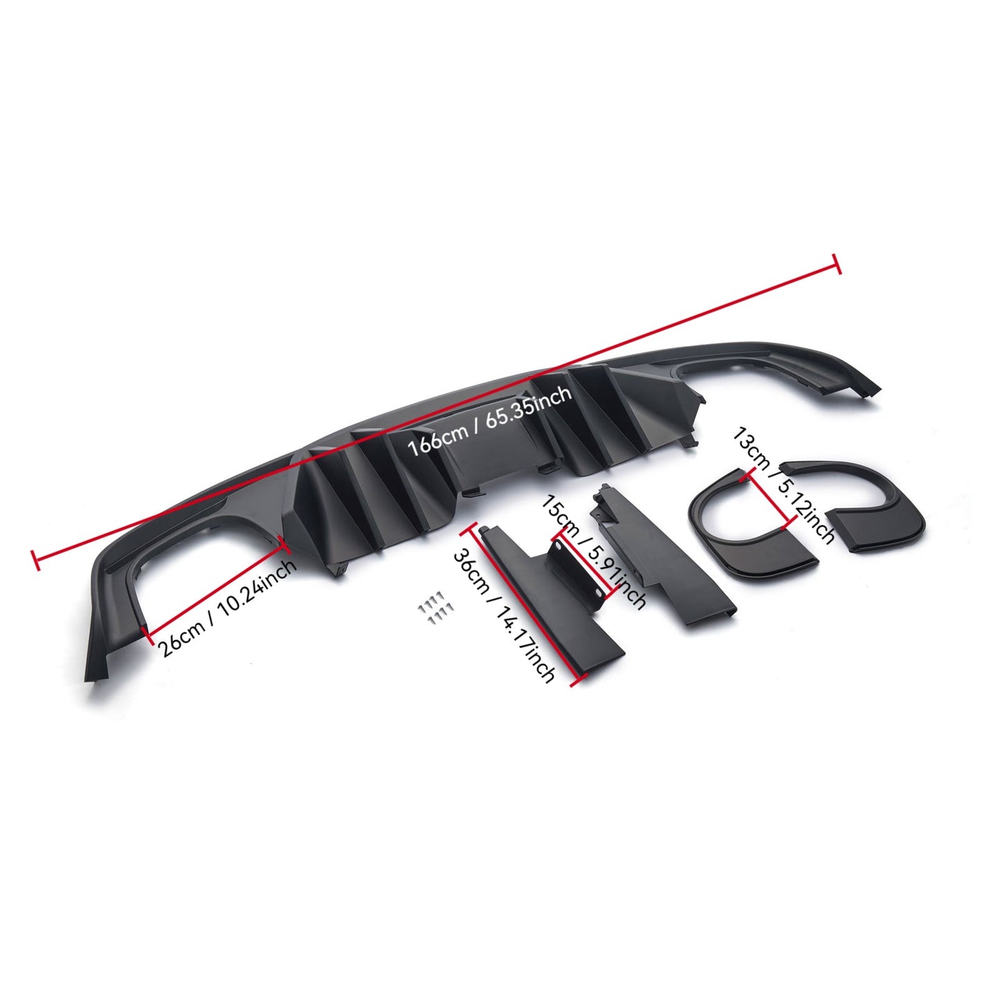 For 2015-2017 Ford Mustang W2-2 Rear Bumper Diffuser