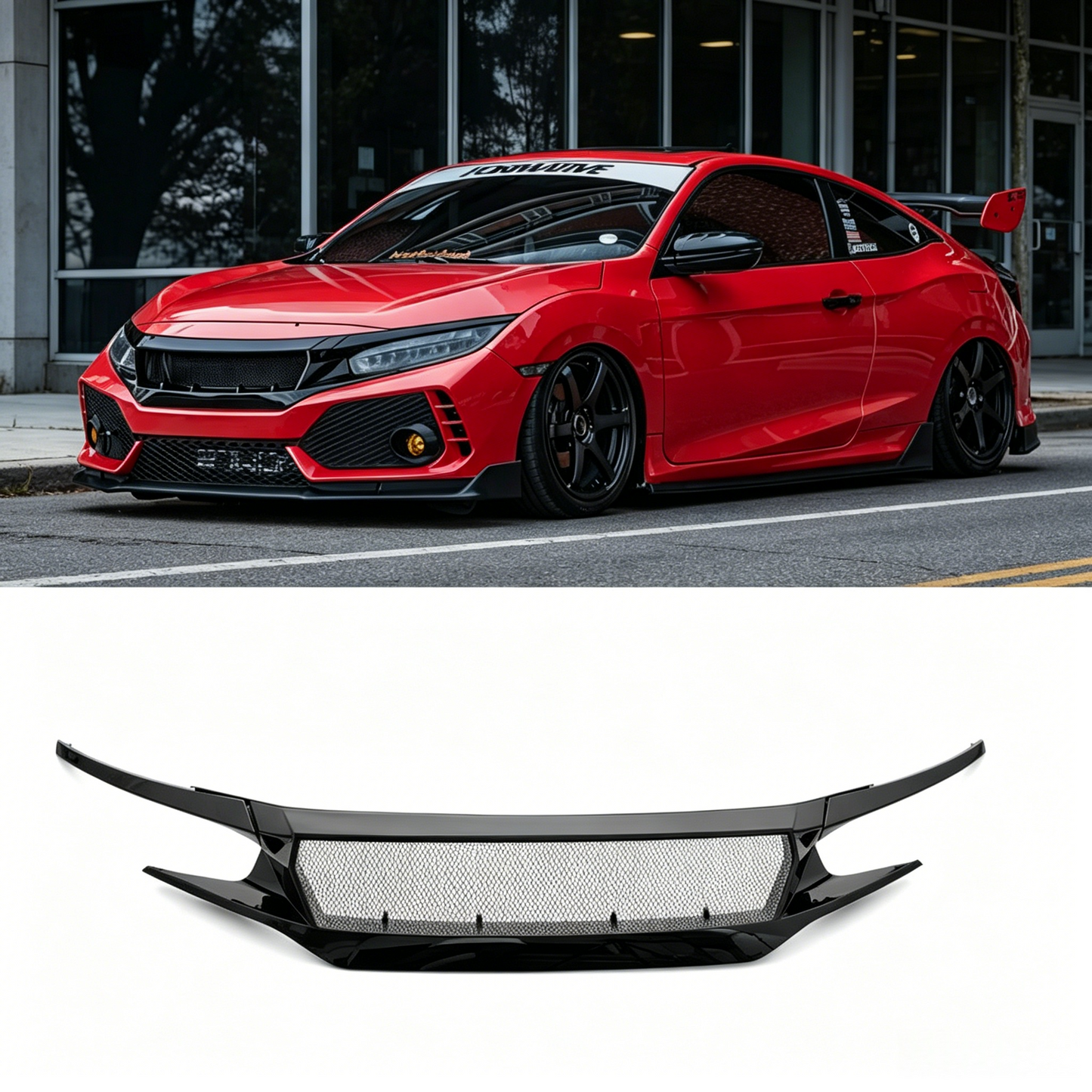 For 2016-2021 Honda Civic 10TH Front Grille Mesh
