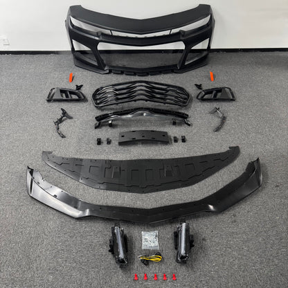 For 2010-2015 Chevy Camaro 5th To 6th Gen ZL1 Front Bumper Cover Set