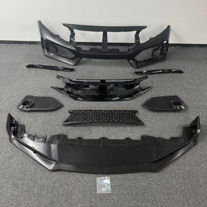 For 2016-2021 Honda Civic Type R Style Front Bumper Cover Set