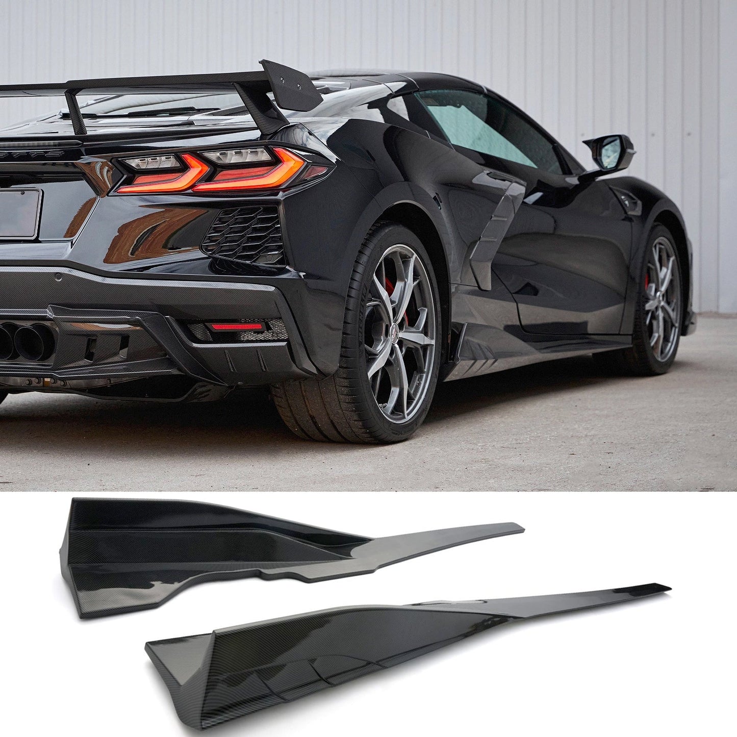 For 2020-2026 Corvette C8 Arrow Stream Side Skirts