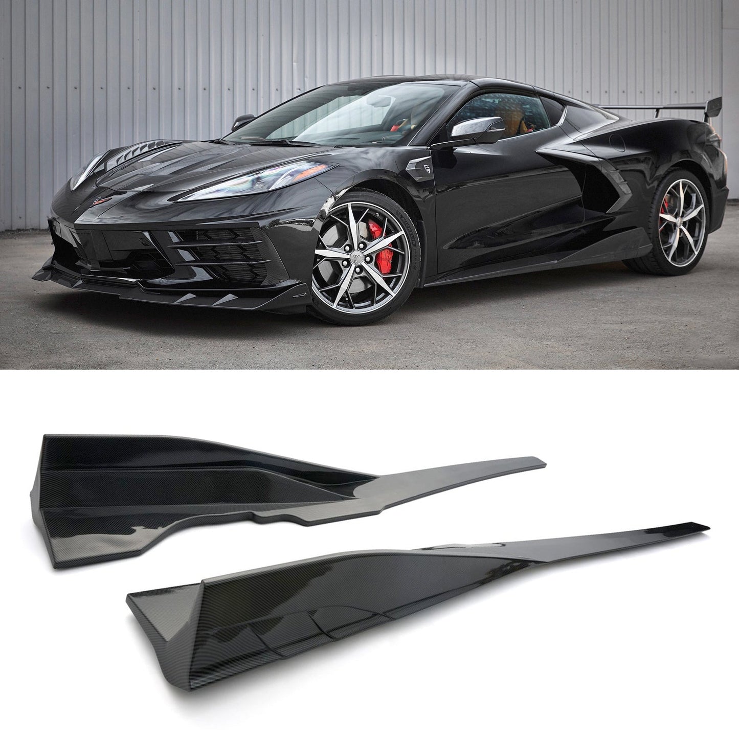 For 2020-2026 Corvette C8 Arrow Stream Side Skirts