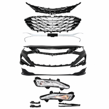 For 2019-2024 Chevy Malibu Front Bumper Cover Grille Fog Light Set