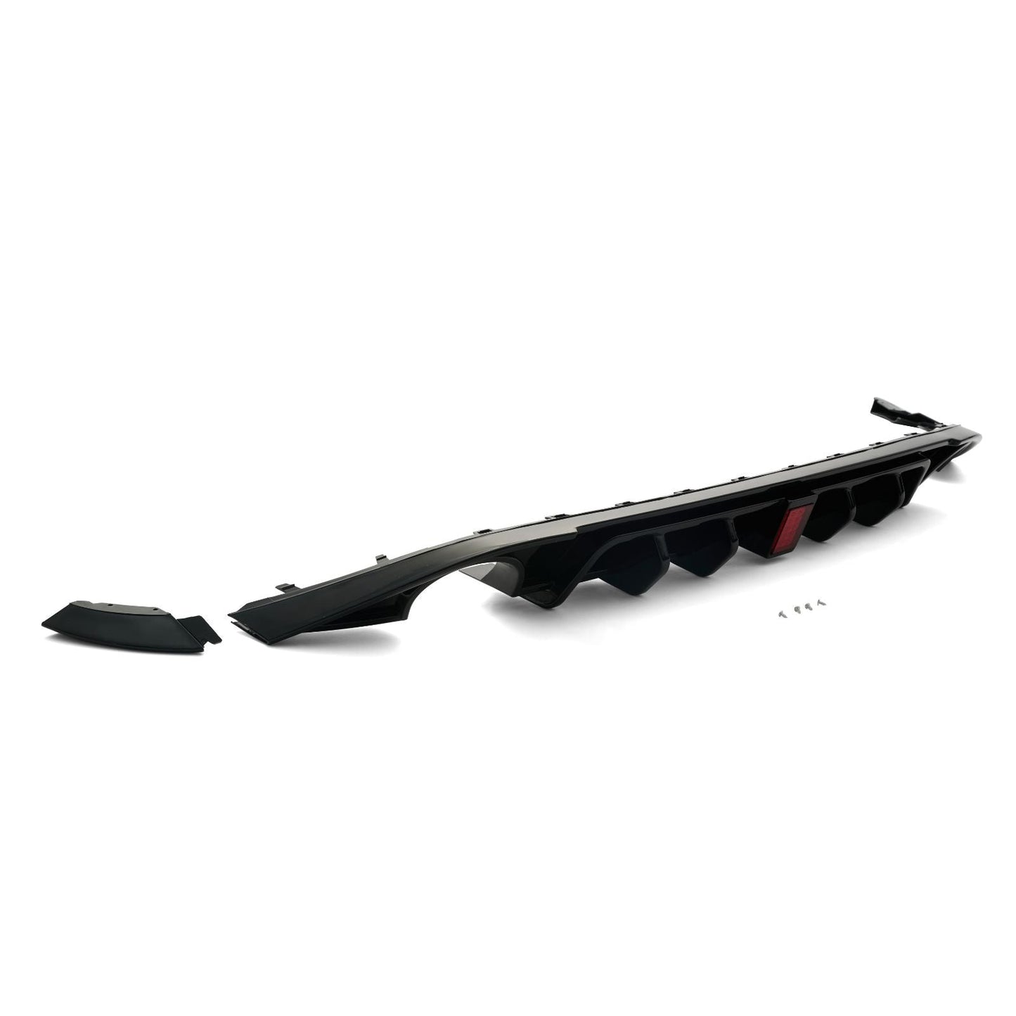 For 2014-2017 Golf 7 MK7 GTI GTD TSI Blk Rear Bumper Diffuser Lip W/ Light