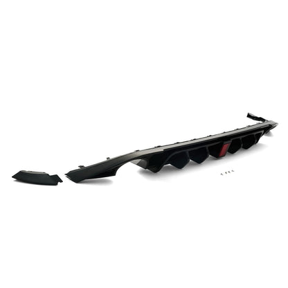 For 2014-2017 Golf 7 MK7 GTI GTD TSI Blk Rear Bumper Diffuser Lip W/ Light