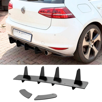 For 2014-2017 Volkswagen VW Golf 7 MK7 GTI Rear Bumper Lip Diffuser Spoiler Splitter