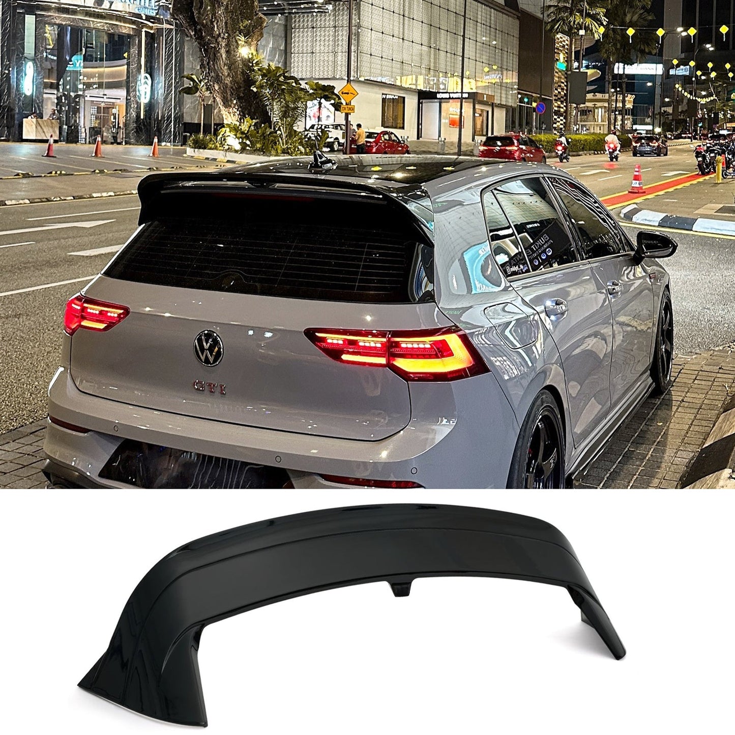 For 2022-2025 VW Golf MK8 GTI R Rear Roof Spoiler Upper Splitter Lip
