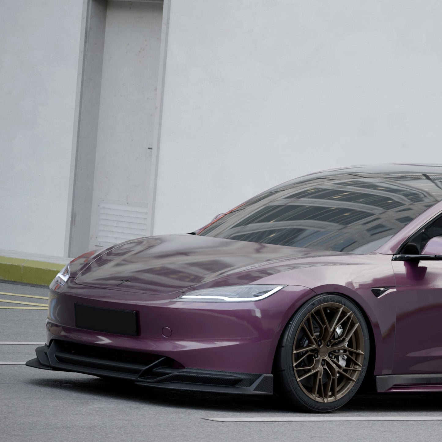 For 2024+ Tesla Model 3 Front Bumper Lip Splitter