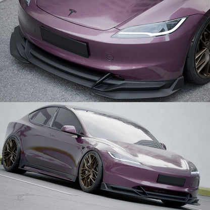 For 2024+ Tesla Model 3 Front Bumper Lip Splitter