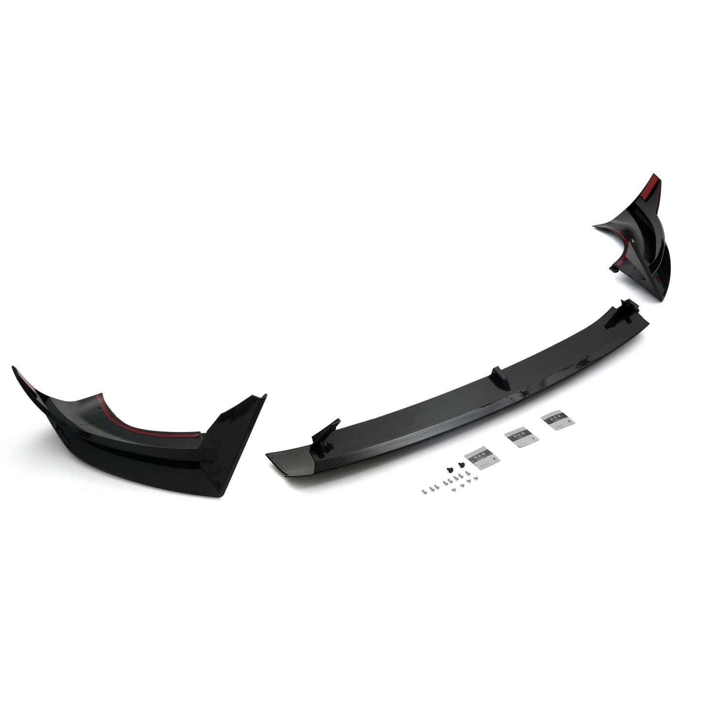 For Tesla Model Y 2025+ ABS Carbon Style Front Bumper Lip Spoiler Splitter 3PCS