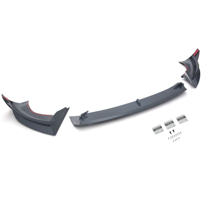 For Tesla Model Y 2025+ ABS Carbon Style Front Bumper Lip Spoiler Splitter 3PCS