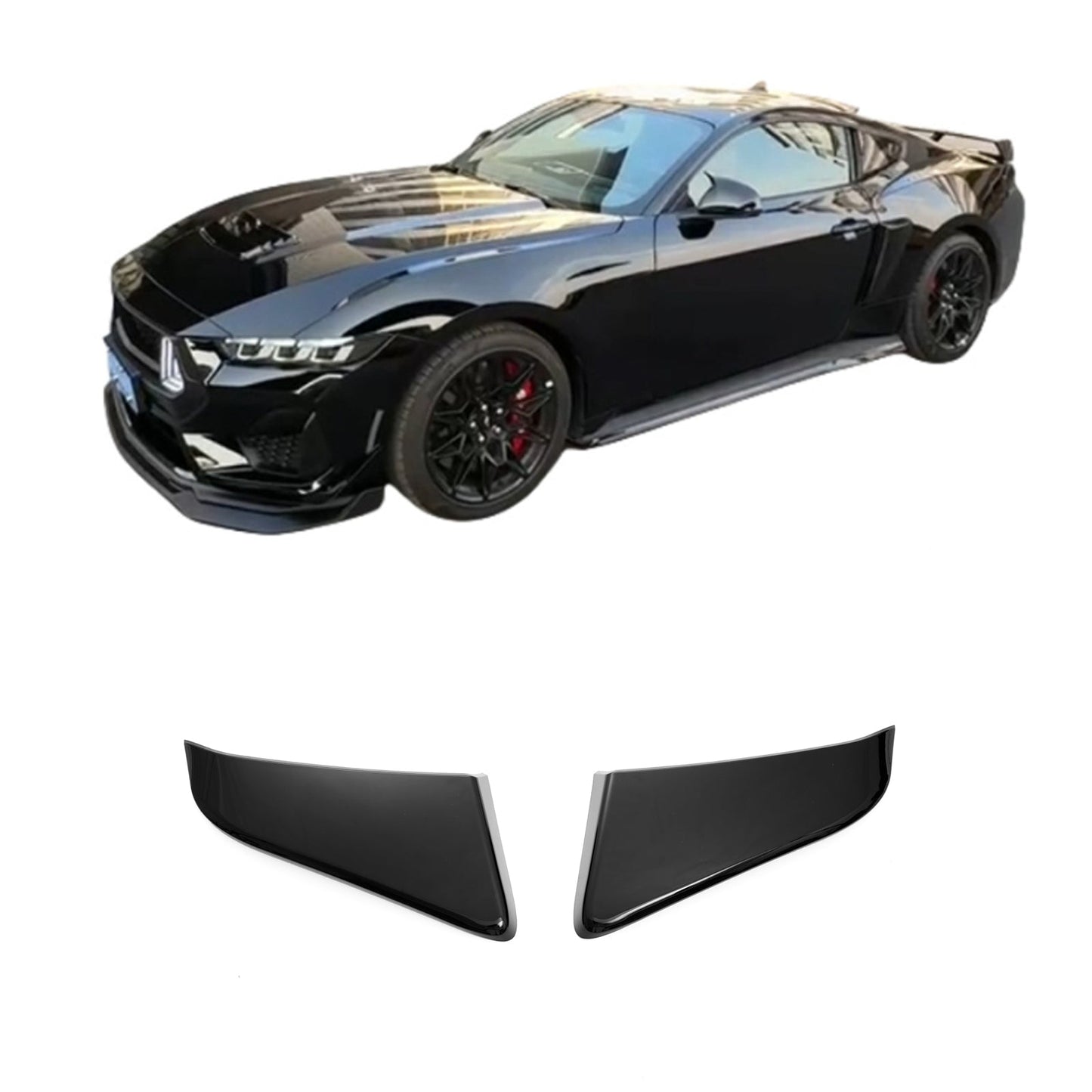 For 24+ Mustang S650  Air Flow Intake Grille Side Cover Sticker#color_Gross Black