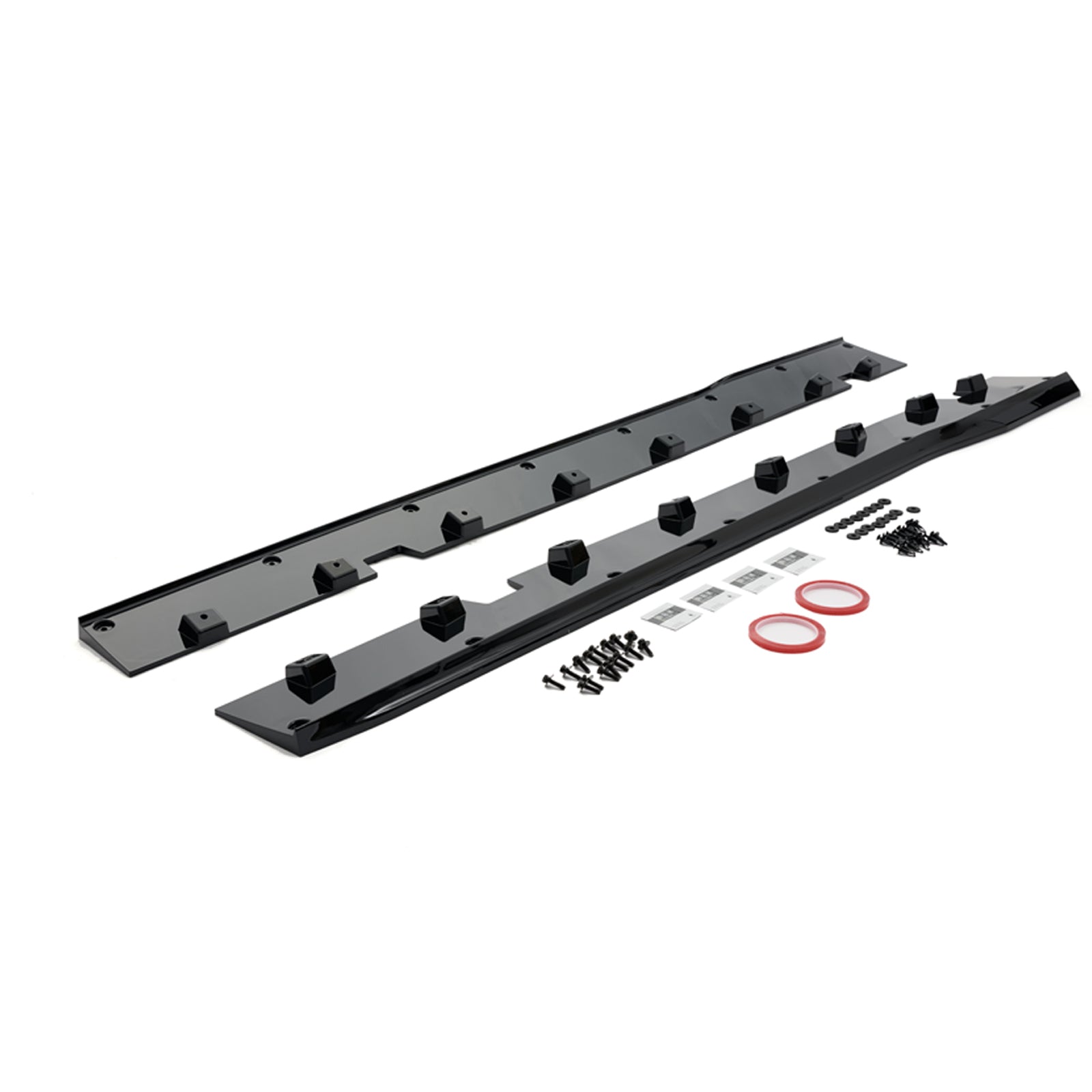 Side Skirts For 2024-2025 Ford Mustang EcoBoost GT Rocker Splitters#color_Gross Black