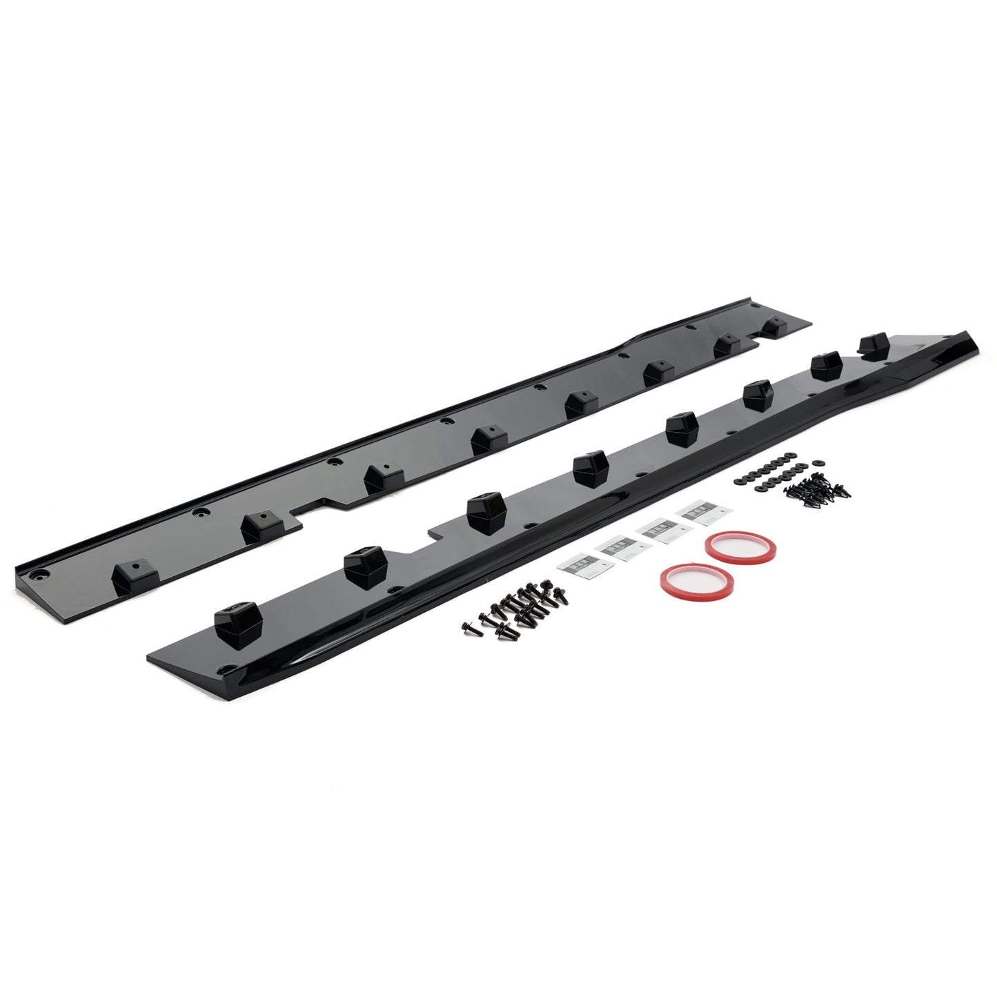 Side Skirts For 2024-2025 Ford Mustang EcoBoost GT Rocker Splitters#color_Gross Black