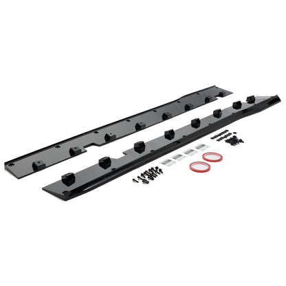 Side Skirts For 2024-2025 Ford Mustang EcoBoost GT Rocker Splitters#color_Gross Black