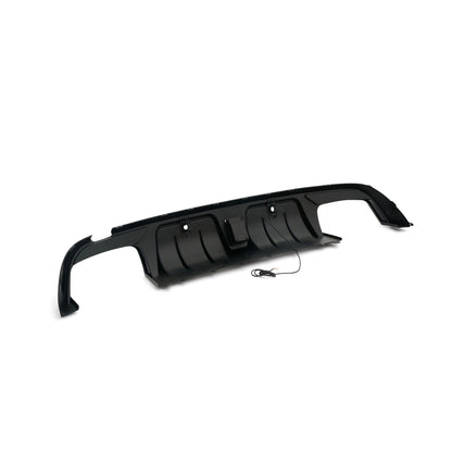 For 2015-2021 BENZ W205 C63 C43 Sedan B Style LED Bumper Diffuser & Blk Exhaust Tips