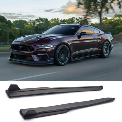 For 2015-2023 Ford Mustang GT500 Style  Extension Splitter W/ Winglet Side Skirts