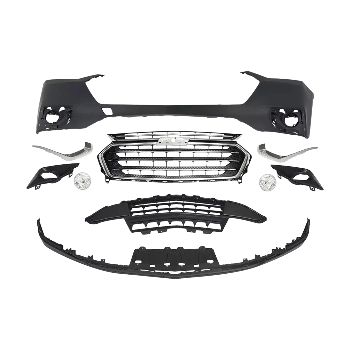 For 2018-2021 Chevy Traverse Front Bumper Cover Grille Set
