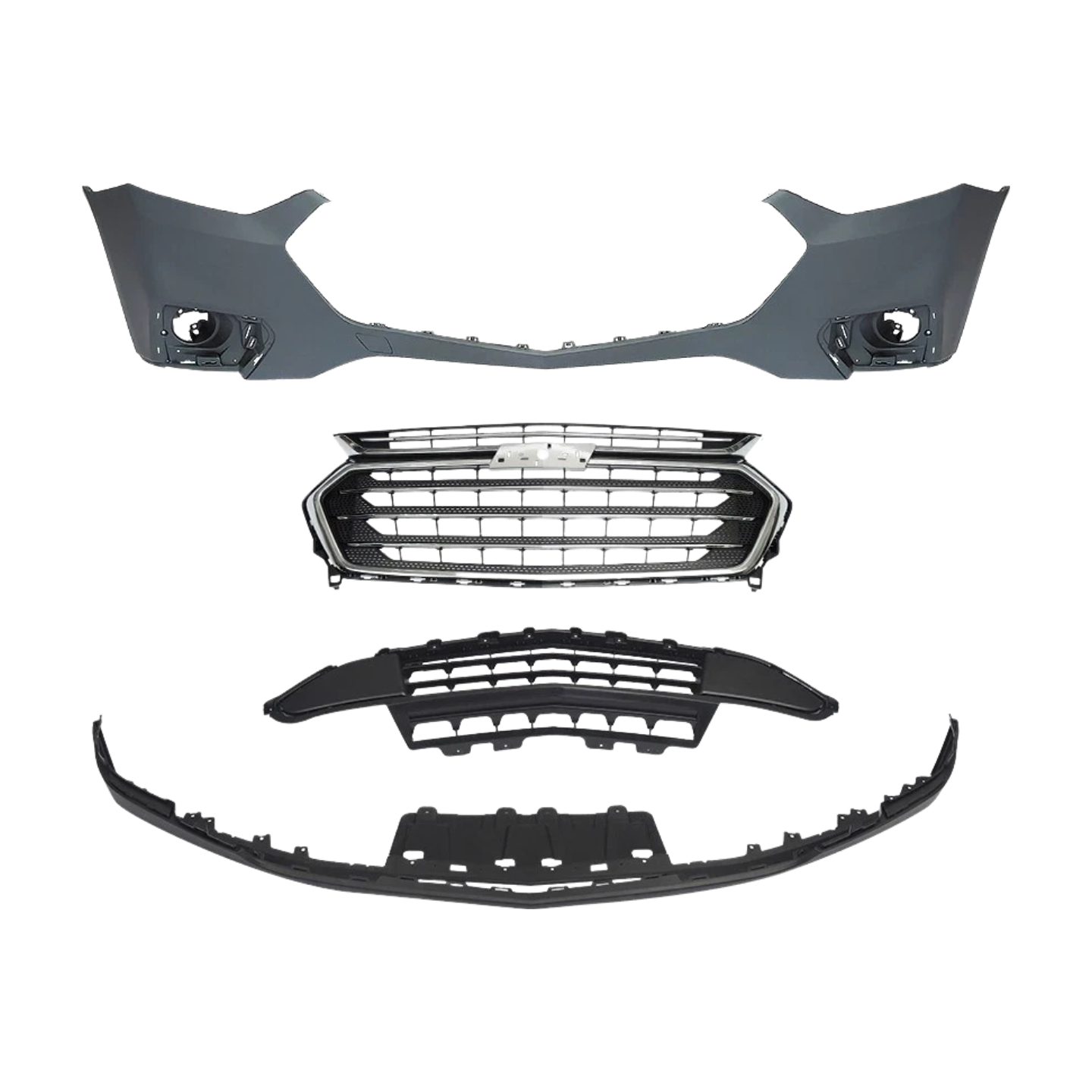 For 2018-2021 Chevy Traverse Front Bumper Cover Grille Set