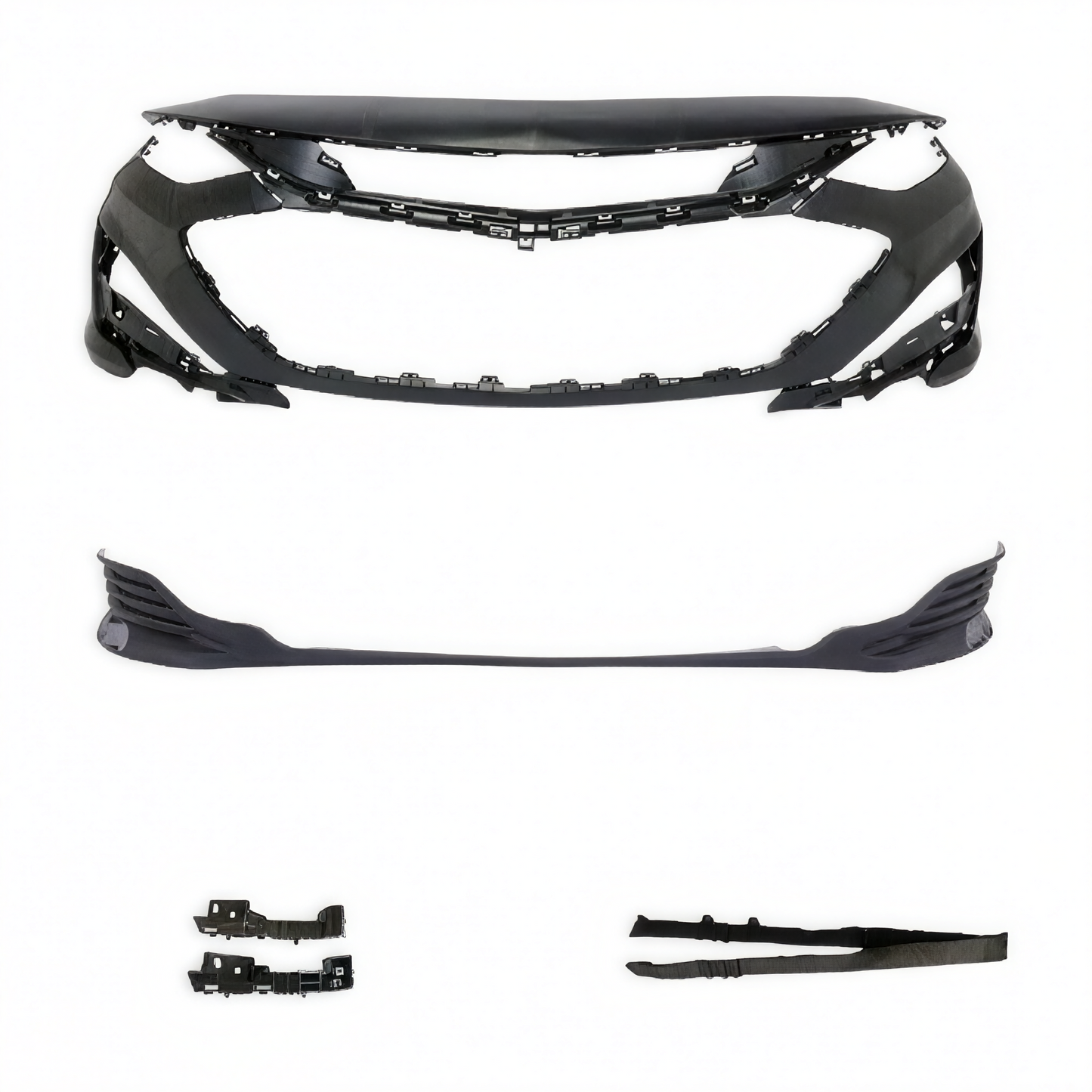 For 2019-2024 Chevy Malibu Front Bumper Cover Grille Fog Light Set
