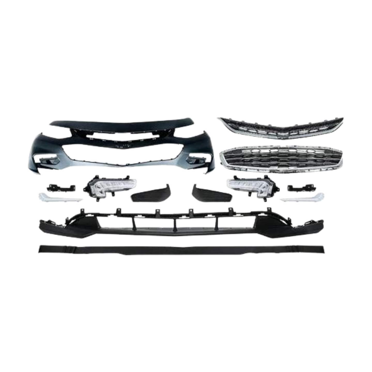 For 2016-2018 Chevy Malibu Cover With Valance Grille Fog Light Trim Front Bumper set
