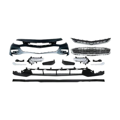 For 2016-2018 Chevy Malibu Cover With Valance Grille Fog Light Trim Front Bumper set
